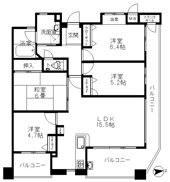 アルフィーネ大橋南506販売図面