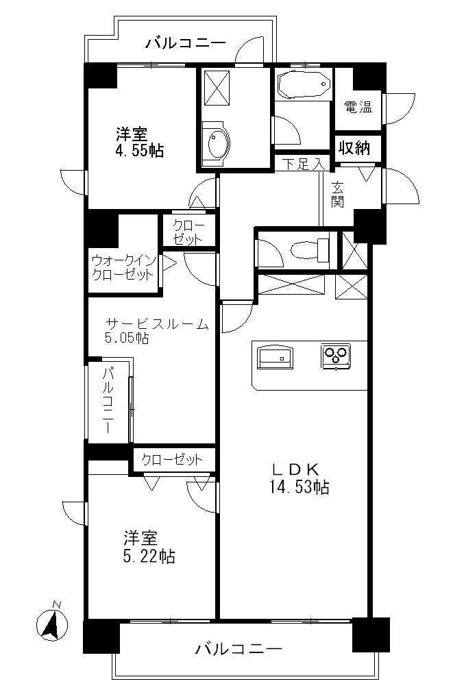 間取）ロワールマンション西大濠 301