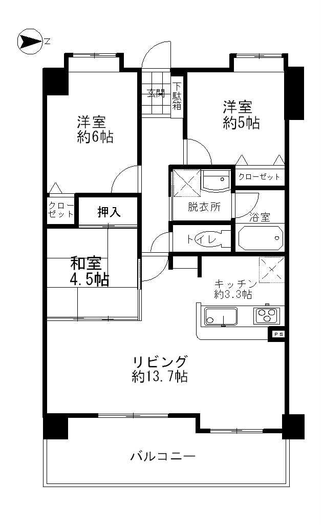 ファーネストチャ茶山駅前314号間取り