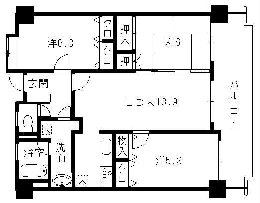 ﾍﾞﾙｳﾞｨ香椎314間取り