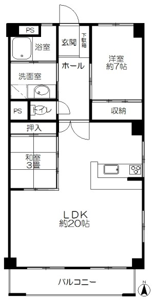 シャンボール大濠402販売図面