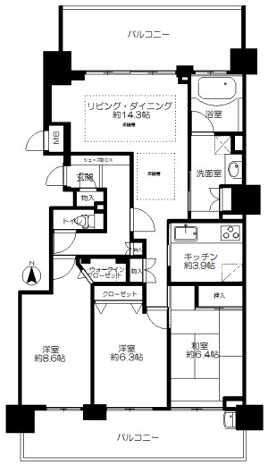 リベーラガーデン・オーシャンウイング間取り図