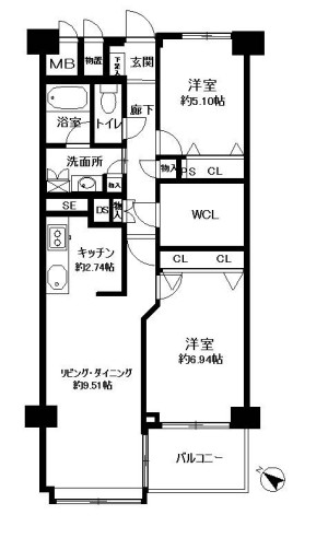 ホワイティ薬院間取