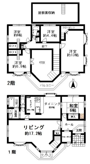 西区野方４丁目戸建間取り