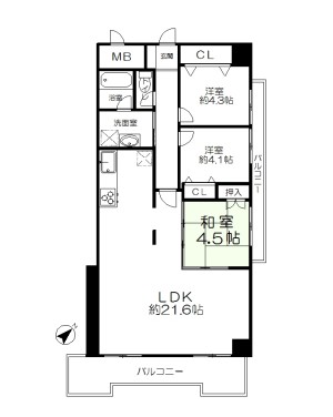 ネオハイツ薬院215号　間取り