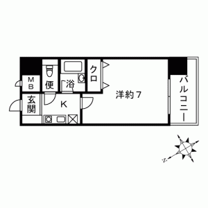 ステイタスマンション大橋703　モノクロ