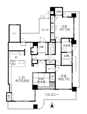 ルッシュ西公園902号　間取り