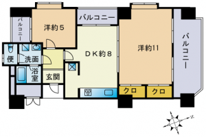 間取りロワールマンション大濠2