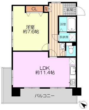 【カラー間取り】ｼｬﾄﾚ大濠201